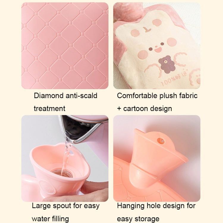 ZS103 Cartoon Plush Water-filled Explosion-proof Hot Water Bags, Spec: Brown Bear(1000ml)