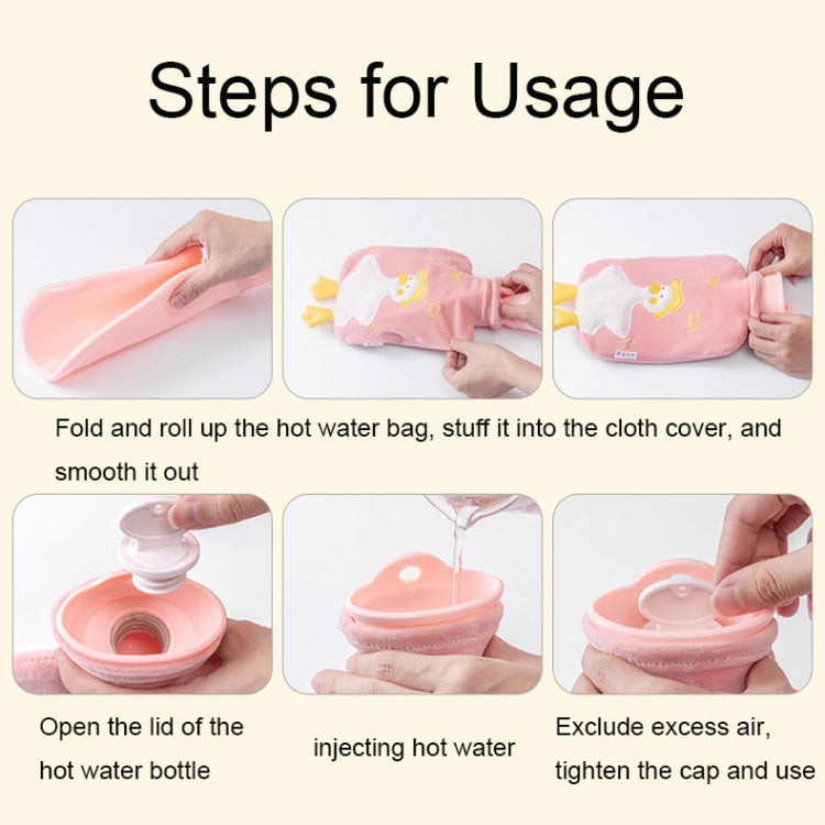 ZS103 Cartoon Plush Water-filled Explosion-proof Hot Water Bags, Spec: Pink Rabbit(1000ml)