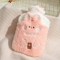 ZS103 Cartoon Plush Water-filled Explosion-proof Hot Water Bags, Spec: Intervened Pink(500ml)