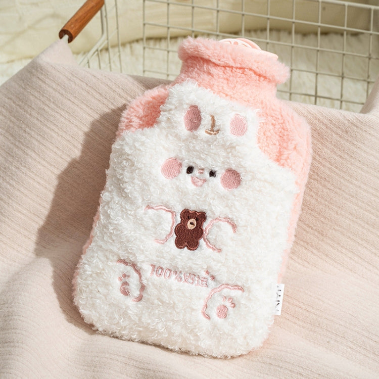 ZS103 Cartoon Plush Water-filled Explosion-proof Hot Water Bags, Spec: Intervened White(500ml)