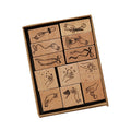Vintage Beech Combination Seal Set Wooden Handbook Seal Set(Finger Story)