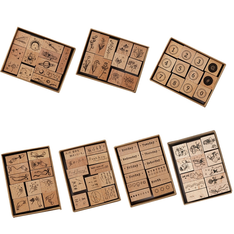 Vintage Beech Combination Seal Set Wooden Handbook Seal Set(Baby Jennie)