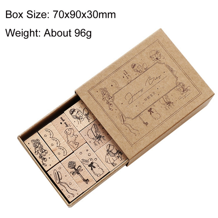 Vintage Beech Combination Seal Set Wooden Handbook Seal Set(Baby Jennie)