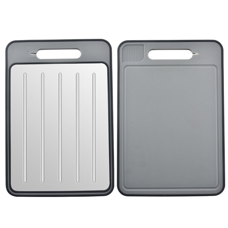 Multi-Functional Double-Sided Cutting Board Grinding Garlic With Knife Grinder(Grey)