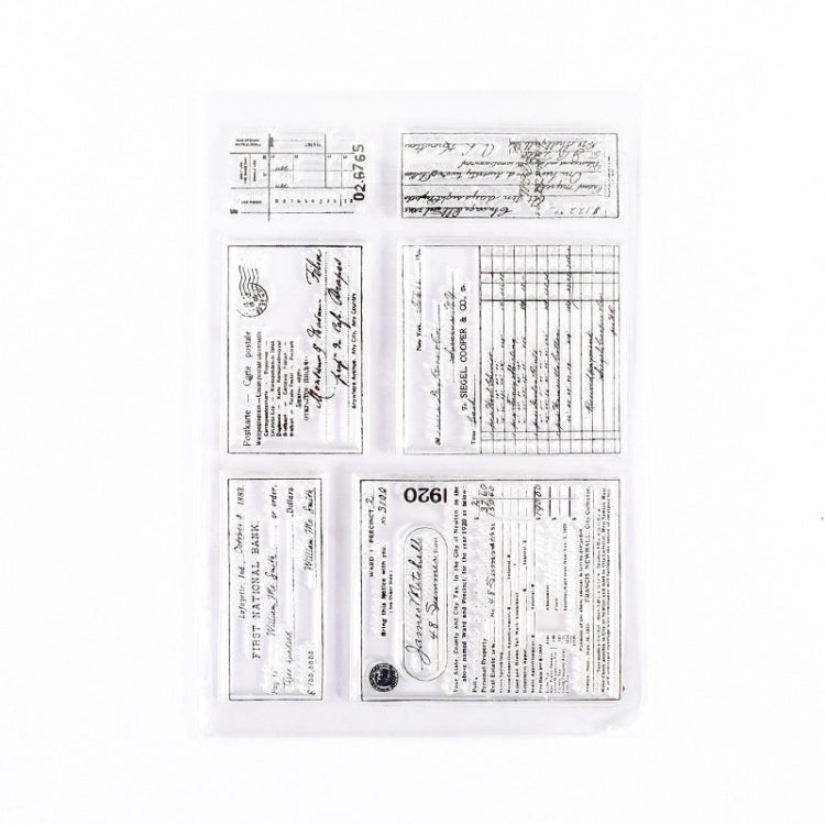 5 PCS Vintage Botanical Arrangement Handbook Clear Silicone Stamp(Table Figures)