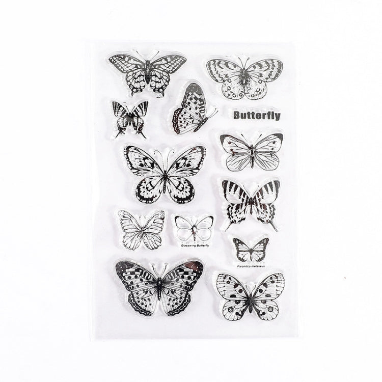 5 PCS Vintage Botanical Arrangement Handbook Clear Silicone Stamp(Butterfly)