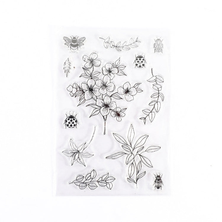 5 PCS Vintage Botanical Arrangement Handbook Clear Silicone Stamp(Flora and Fauna)