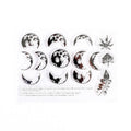 5 PCS Vintage Botanical Arrangement Handbook Clear Silicone Stamp(Moon Phase)