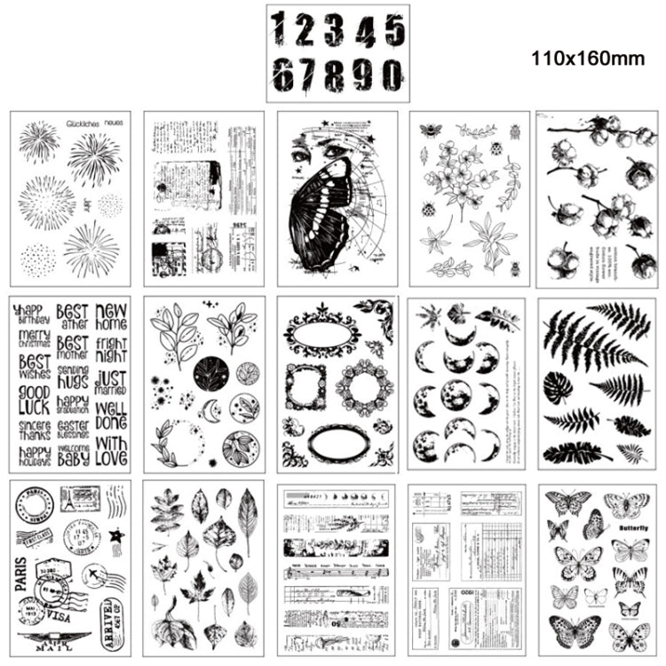 5 PCS Vintage Botanical Arrangement Handbook Clear Silicone Stamp(Goblet Years)