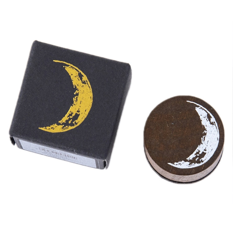 Moon Phase Series Handbook Decoration DIY Wooden Stamp(Ebon moon)