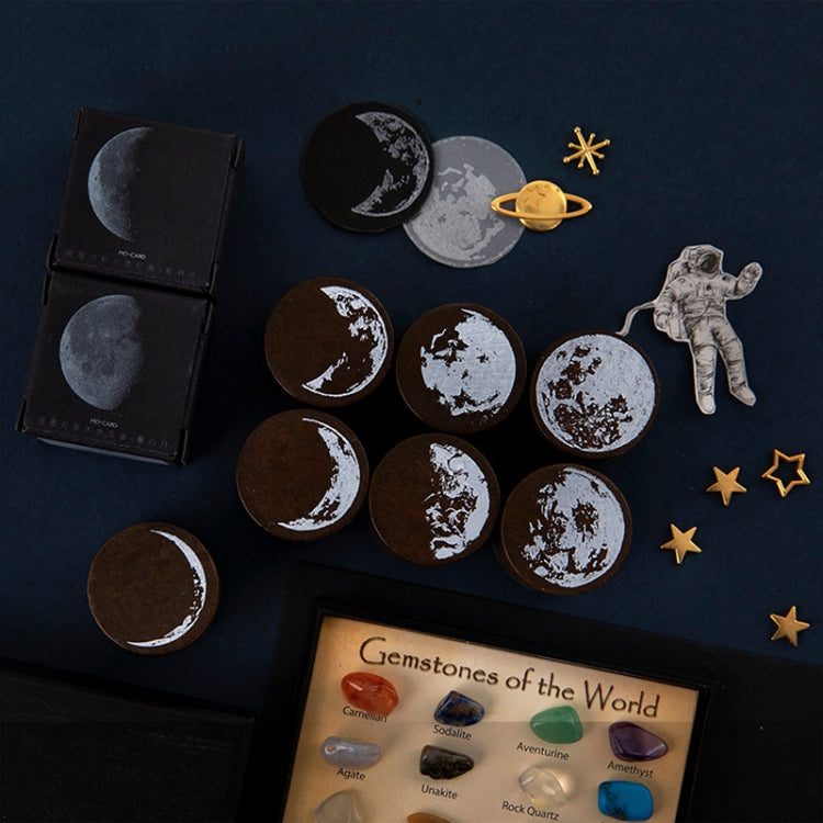 Moon Phase Series Handbook Decoration DIY Wooden Stamp(String Moon)