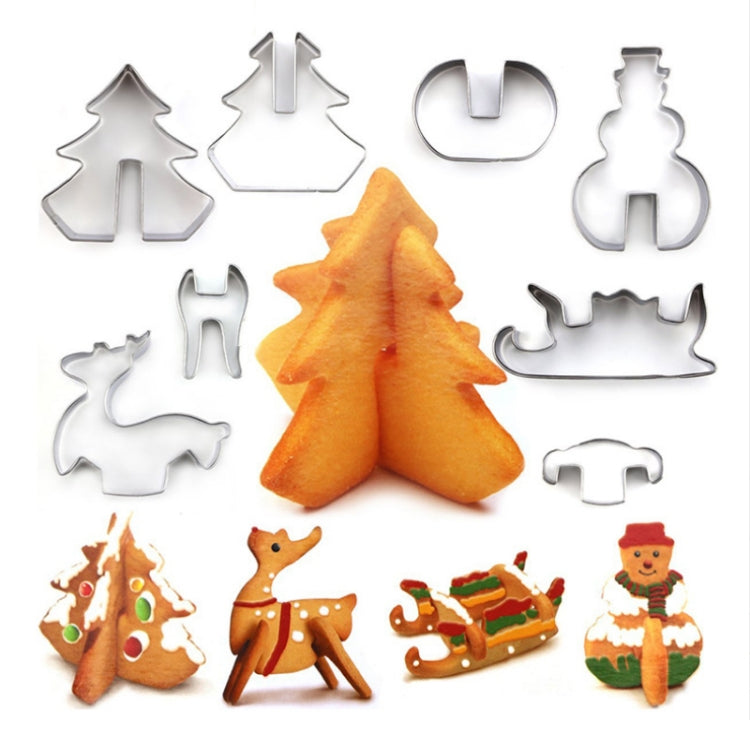 Stainless Steel 3D Stereo Cookie Mold Christmas Cookie Baking Appliance(Large)