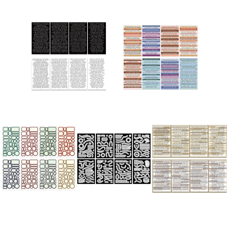 1 Sets Handbook DIY Vintage Text Sticker Material Pack(Brown)