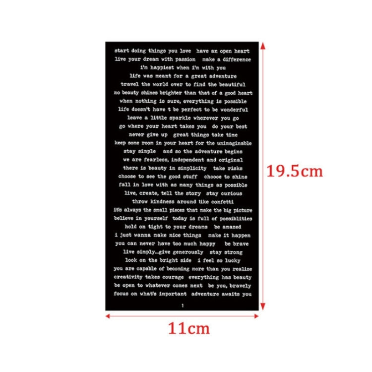 1 Sets Handbook DIY Vintage Text Sticker Material Pack(Black & White)