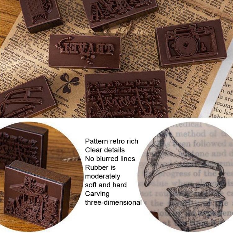 MOCARD 7 In 1 Wooden Stamp Set Handbook DIY Material(Senyu Traveler)