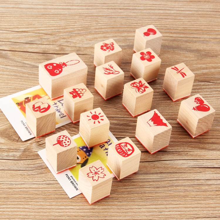 4 Sets 121 Cartoon Handbook Decoration Wooden Seals Diary Decoration Stamps(Life 2)