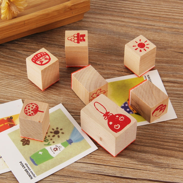 4 Sets 121 Cartoon Handbook Decoration Wooden Seals Diary Decoration Stamps(Life 2)