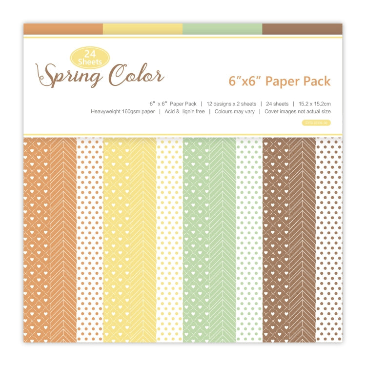 2 Sets 6 Inch Scrapbooking Background Paper Art Handmade Crafts(Spring Color 02)