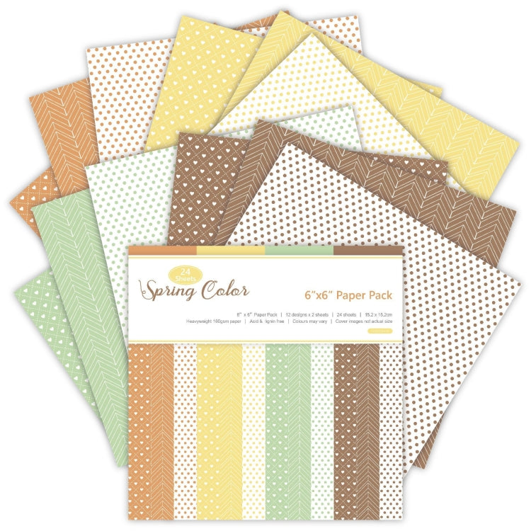2 Sets 6 Inch Scrapbooking Background Paper Art Handmade Crafts(Spring Color 02)