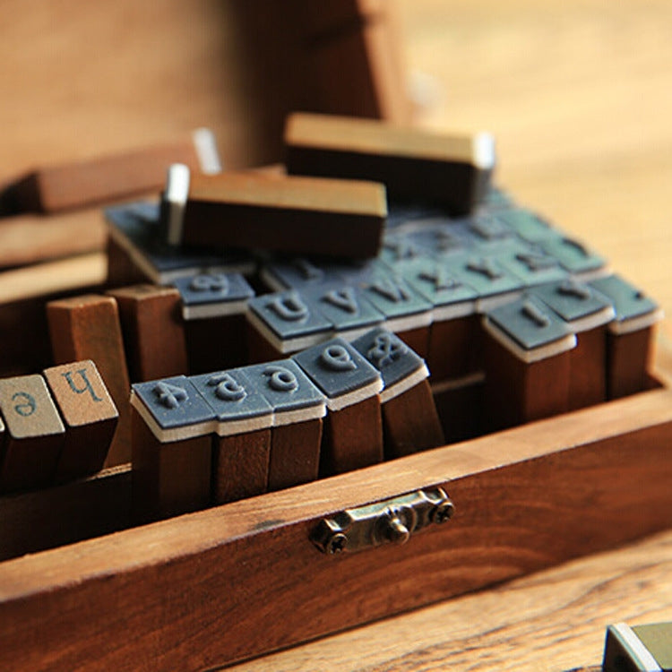 70 PCS / Box Wooden Numbers + English Letters Seal