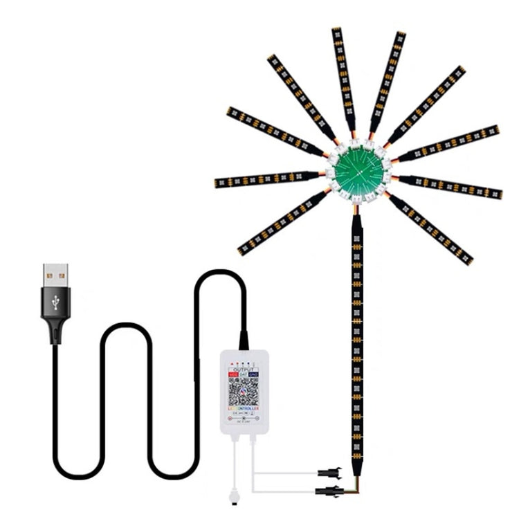 KD0062 USB 24 Key Bluetooth Firework Lantern LED Music Decoration Light(117LEDs)