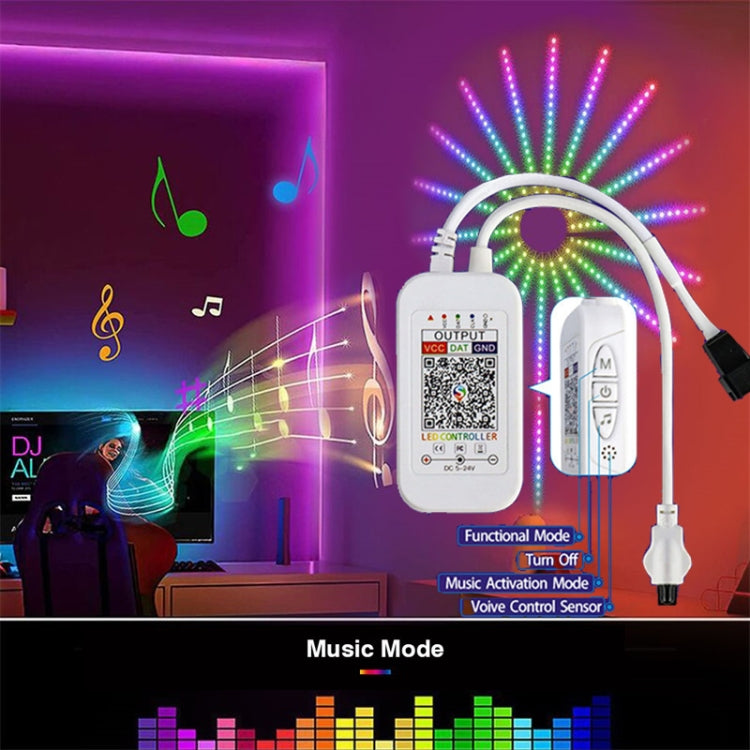 KD0062 USB 24 Key Bluetooth Firework Lantern LED Music Decoration Light(117LEDs)