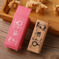 4 PCS Wooden Flowers and Plants Girl Stamp Fresh Plant Handbook DIY Decorative Stamp(Science Instrument)