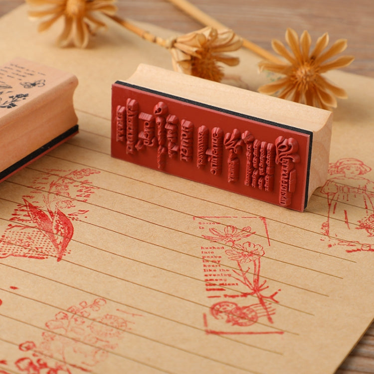 4 PCS Wooden Flowers and Plants Girl Stamp Fresh Plant Handbook DIY Decorative Stamp(Science Instrument)