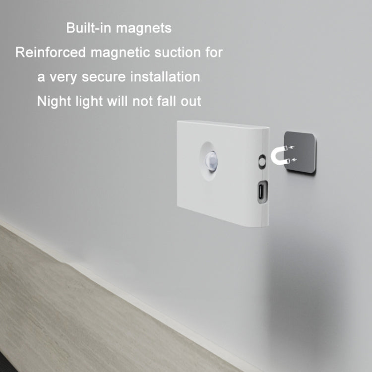 Human Infrared Smart Sensor Wireless Magnetic LED Night Light(Plane Lens)