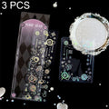 3 PCS Laser Stereo DIY Stickers Set Handbook Decorative Material Stickers(Magic Gear)