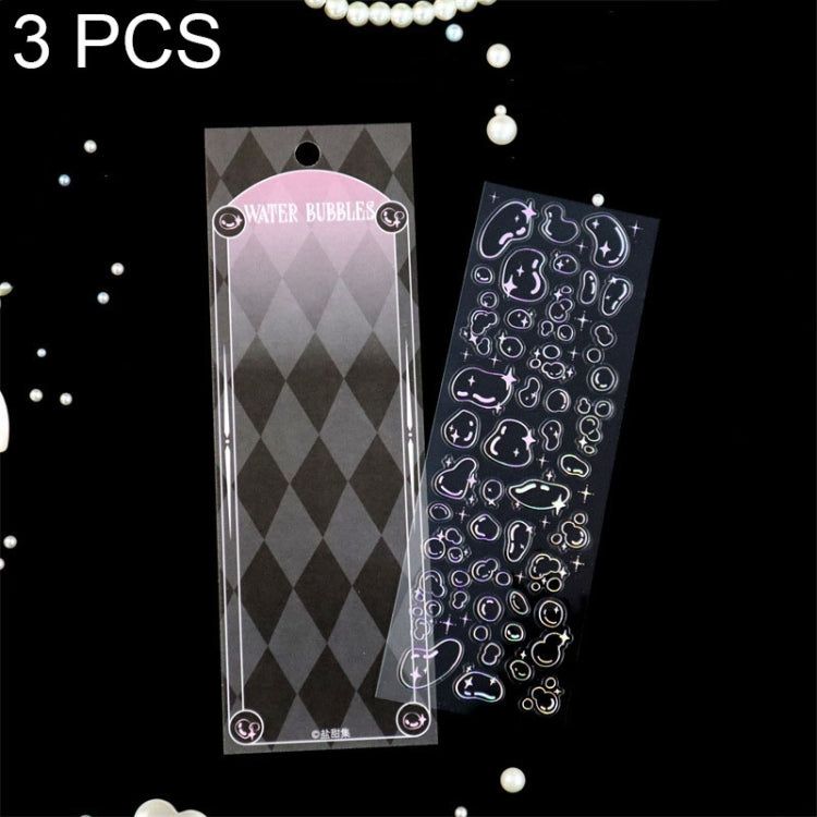 3 PCS Laser Stereo DIY Stickers Set Handbook Decorative Material Stickers(Crystal Bubble)