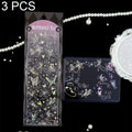 3 PCS Laser Stereo DIY Stickers Set Handbook Decorative Material Stickers(Butterfly Elves)