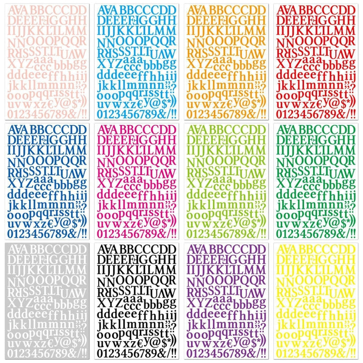 10 PCS Waterproof Alphabet DIY Handbook Sticker Gift Decoration Office Sticker(White)