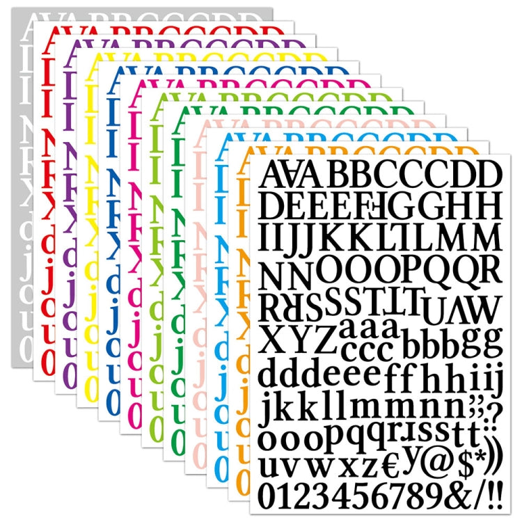 10 PCS Waterproof Alphabet DIY Handbook Sticker Gift Decoration Office Sticker(Light Green)