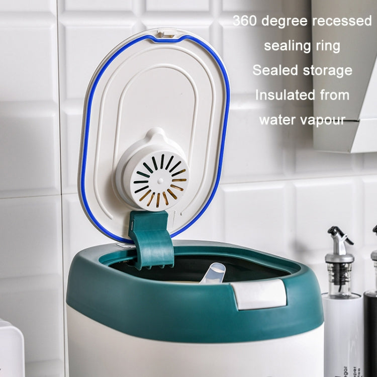 Kitchen Sealed Moisture Dust Proof Storage Rice Bucket, Color: Blue 5kg