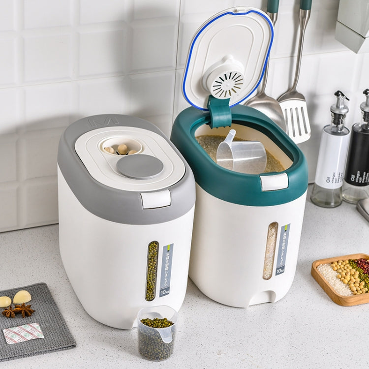 Kitchen Sealed Moisture Dust Proof Storage Rice Bucket, Color: Blue 5kg