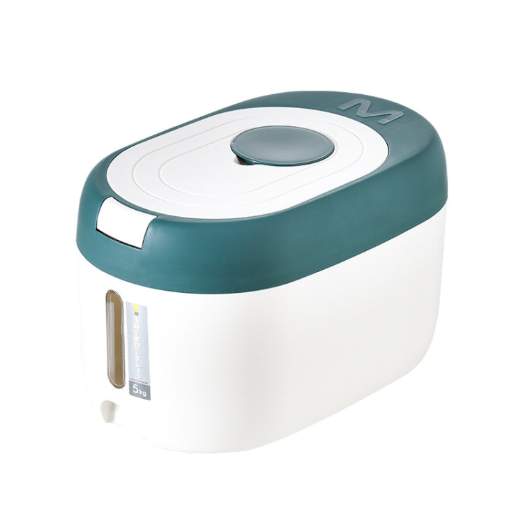 Kitchen Sealed Moisture Dust Proof Storage Rice Bucket, Color: Green 5kg