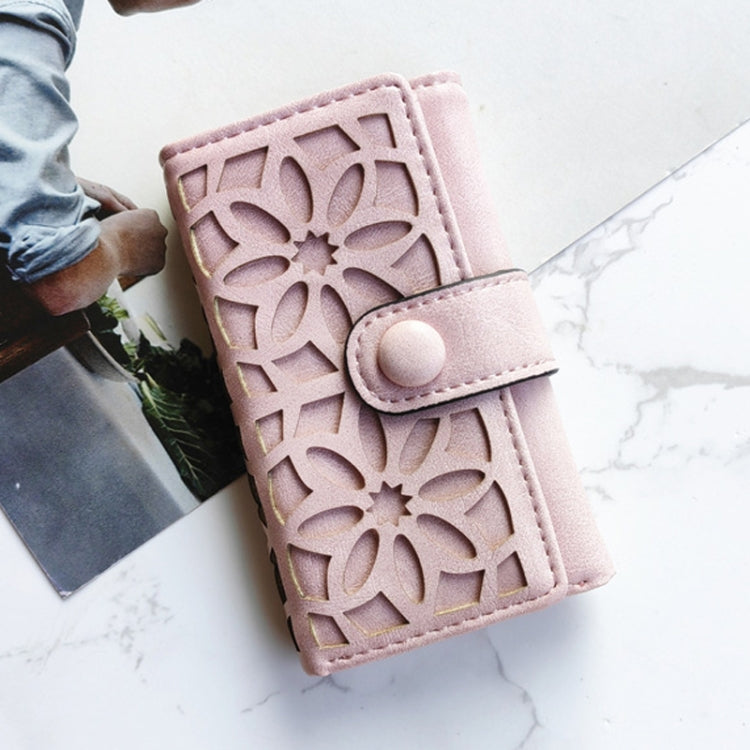 PU Multi-functional Triple Fold Buckle Women Key Bag(Pink)