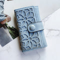 PU Multi-functional Triple Fold Buckle Women Key Bag(Blue)