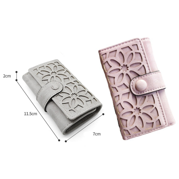 PU Multi-functional Triple Fold Buckle Women Key Bag(Pink)