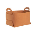 Home Clutter Felt Folding Storage Baskets, Size: Large(Brown)