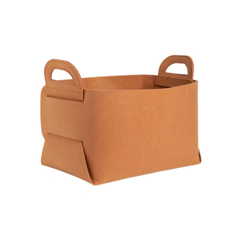 Home Clutter Felt Folding Storage Baskets, Size: Medium(Brown)