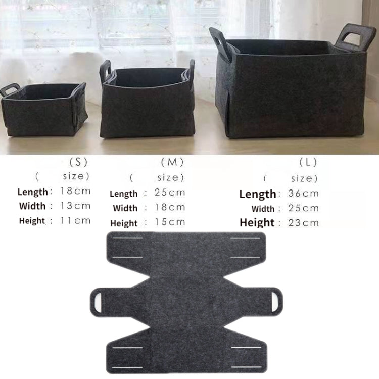 Home Clutter Felt Folding Storage Baskets, Size: Medium(Grey)