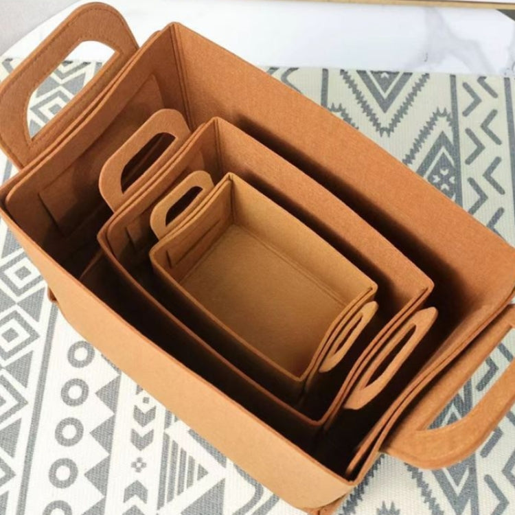 Home Clutter Felt Folding Storage Baskets, Size: Medium(Brown)