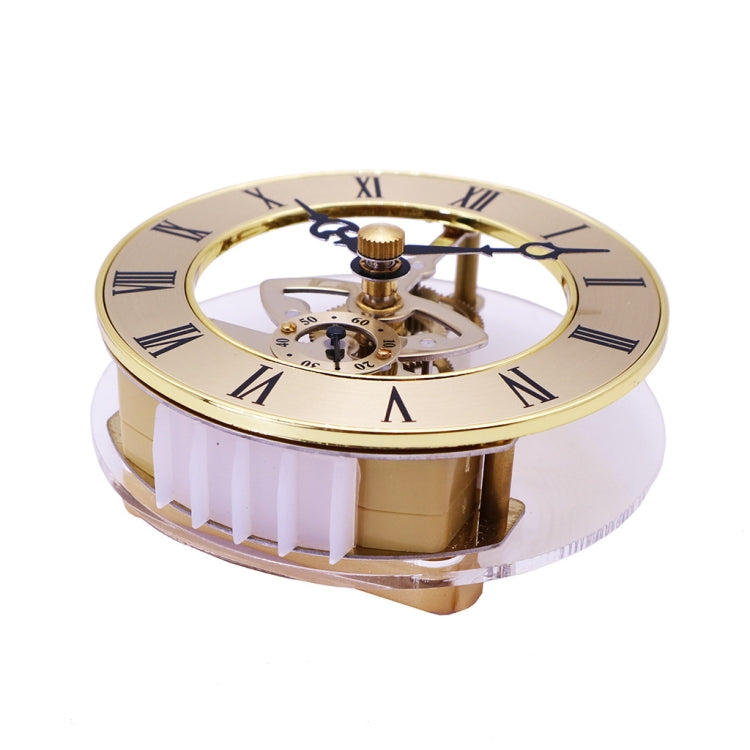 Metal See-through Quartz Clock Gear Clock DIY Accessories 86mm Golden Movement