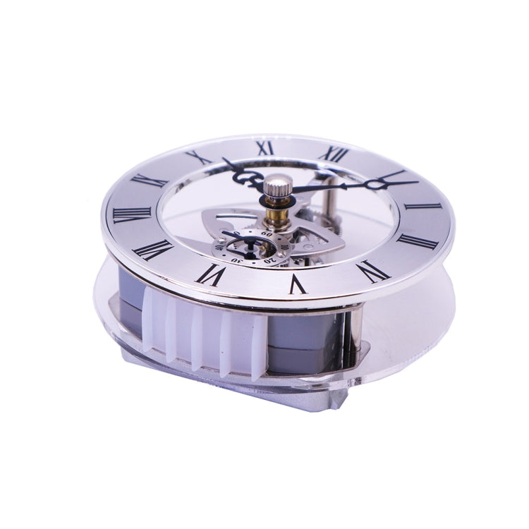 Metal See-through Quartz Clock Gear Clock DIY Accessories 86mm Silver Movement
