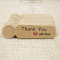 100pcs /Set Small Retro Baking Label DIY Jewelry Price Tag Bookmark Gift Card, Specification: Thankyou Cowhide