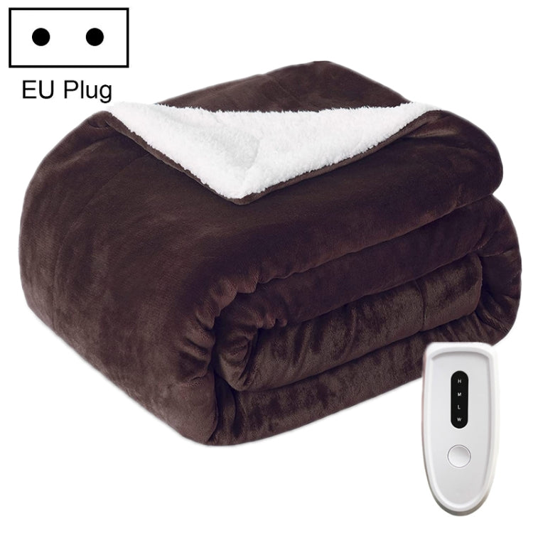 Intelligent Temperature Control Electric Heating Blanket, Size: 130x180cm EU Plug(Brown White)
