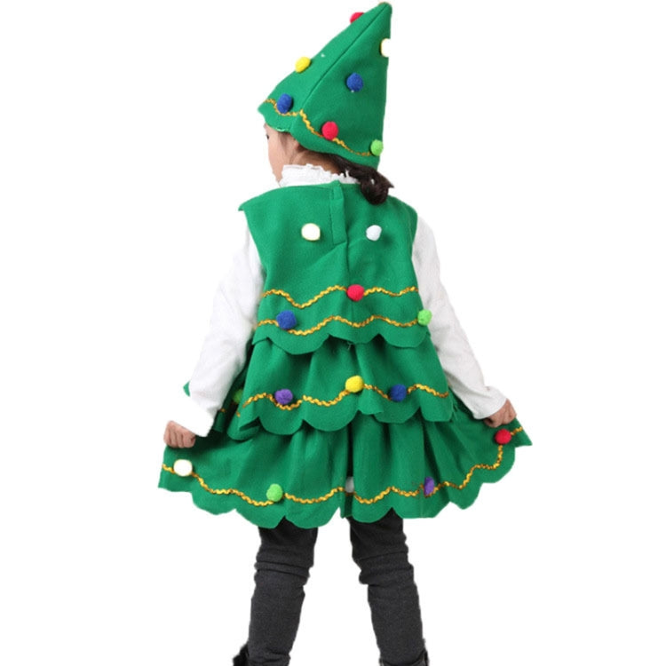 Girls Christmas Dress Christmas Tree Performance Dance Clothes, Size: 120cm(Green)