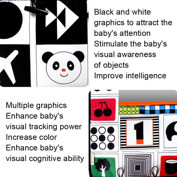 Baby Hanging Toy Foldable Baby Vision Training Pattern Mirror(Red Yellow)